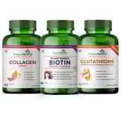 1 - Simply Herbal Collagen 60 Caps with Biotin 60 Tabs & Glutathione 60 Caps Combo,  3 Piece(s)/Pack  Unflavoured 