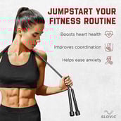 6 - SLOVIC Adjustable Skipping Rope,  Black  Free Size 