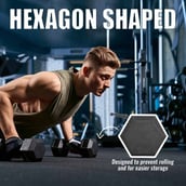 3 - SLOVIC Rubber Dumbbell Set,  Black  7.5 kg 