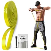 1 - SLOVIC Fitness Resistance Band with Door Anchor,  Yellow  5-15 lbs 