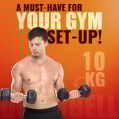 2 - SLOVIC Rubber Dumbbell Set,  Black (Set of 1)  10 kg 