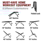 2 - SLOVIC Adjustable Gym Bench for Home Workout Incline Decline Bench with 7 Positions - Black