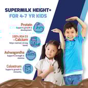 3 - Gritzo SuperMilk Height+ for 4-7 Yrs Personalized Protein & Nutrition Drink Mix OP, 400 g Double Chocolate