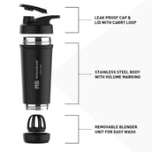 5 - MuscleBlaze Steel Pro Shaker,  Midnight Black  700 ml