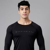 6 - MuscleBlaze Compression Muscle Tee Full Sleeve, Midnight Black Small