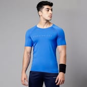 1 - MuscleBlaze Compression Muscle Tee Half Sleeve, Superman Blue X-Large