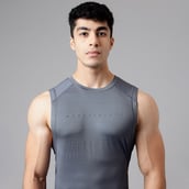7 - MuscleBlaze Delt Tank,  Nardo Grey  Small