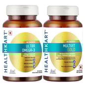 HealthKart Multivit Gold 5-in-1-MultiVitamin & Ultra Omega 3 Triple Strength Combo