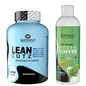 1 - Naturyz LEAN CUTZ Thermogenic Fat Burner 60 Tablets & Triple Strength Green Coffee Bean Extract Combo, 450 ml Unflavoured & Orange