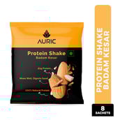 1 - Auric Protein Shake,  8 sachets/pack  Badam Kesar 