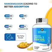 4 - Naturyz Burpfree Nano Omega 3 Fish Oil with Vitamin D3,  50 softgels 