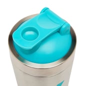 4 - Myprotein Stainless Steel Shaker Bottle,  Silver/Blue  750 ml 