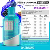 5 - Healthfarm HF Series Liquid L-Carnitine Core 3000,  450 ml  Mix Berries 