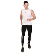 4 - Redesign Nylon Compression Cut Sleeve Tshirt,  White  XXL 