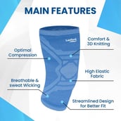 2 - Leeford Soft Designer Knee Cap, Blue Large
