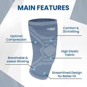 4 - Leeford Soft Designer Knee Cap, Grey Medium