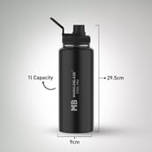 4 - MuscleBlaze Sports Insulated Bottle,  Stealth Black  1 L