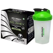 Six Pack Nutrition 100% Whey Pack of 6 with Free Shaker,  32 g  Assorted 