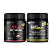 1 - Denzour Nutrition Bee Hp Pre-Workout with Micronised Creatine Powder Combo,  0.22 lb  Lychee & Unflavoured 