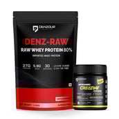 1 - Denzour Nutrition Denz-Raw Whey Protein 2.25 lb Unflavoured with Creatine Combo,  0.22 lb  Unflavoured 