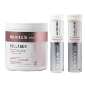 HealthKart HK Vitals Skin Radiance Collagen 200 g Orange & Glutathione Effervescent 15 Tabs Orange & Watermelon Combo
