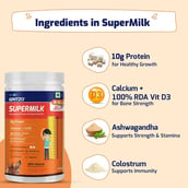 2 - Supermilk Height+ for 8-12 Yrs Personalized Protein & Nutrition Drink Mix Powder, 400 g Double Chocolate