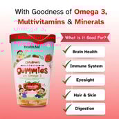 4 - HealthAid Children's Multivitamin Gummies with Omega 3,  60 gummies  Strawberry 