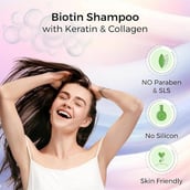 10 - HealthAid Biotin Shampoo with Keratin & Collagen,  200 ml  for Strong Thick & Shiny Hair 