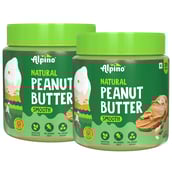 1 - Alpino Natural Peanut Butter Unsweetened (Pack of 2), 400 g Smooth