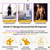 15 - Naturyz Triple Strength Omega 3 Fish Oil with Vitamin D3 Mango,  60 softgels 