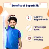 5 - Supermilk Gritzo Height+ for 8-12 Yrs Personalized Protein & Nutrition Drink Mix Powder,  200 g  Double Chocolate 