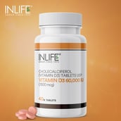 5 - INLIFE Vitamin D3 60000 IU,  40 chewable tablet(s)  Unflavoured 