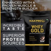 3 - Nakpro Whey Gold Protein Concentrate, 4.4 lb Cookies & Cream