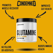 2 - Condemned 100% Pure L-Glutamine, 0.88 lb Unflavoured