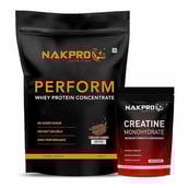 Nakpro Perform Whey Protein Concentrate 2.2 lb & Creatine Monohydrate 0.22 lb Combo,  2 Piece(s)/Pack  Chocolate & Unflavoured 