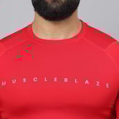 7 - MuscleBlaze Air Tech Compression MuscleTee Full Sleeve,  Red  Small