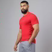3 - MuscleBlaze Air Tech Compression MuscleTee Half Sleeve,  Red  Small