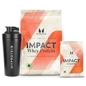 1 - Myprotein Impact Whey Protein 5.5 lb Chocolate Smooth & Impact Creatine Combo, 0.55 lb Unflavoured with Pro Metal Shaker 700ml Black