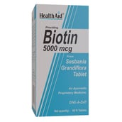 4 - HealthAid Biotin 5000µg,  60 tablet(s)  Unflavoured 