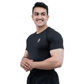 3 - Athflex Men's Half Sleeve Edge Compression T-Shirt,  XL  Black 
