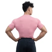 4 - Athflex Men's Half Sleeve Edge Compression T-Shirt,  Medium  Cameo Pink 