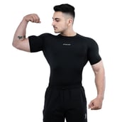 1 - Athflex Men's Half Sleeve Ace Compression T-Shirt,  Large  Black 