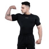 1 - Athflex Men's Half Sleeve Ace Compression T-Shirt, XXL Black