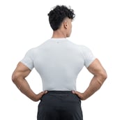 4 - Athflex Men's Half Sleeve Ace Compression T-Shirt, Large White