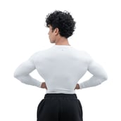 3 - Athflex Men's Full Sleeve Ace Compression T-Shirt,  Large  White 