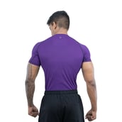 4 - Athflex Men's Muscle Fit Half Sleeve Textured Compression T-Shirt, Small Purple