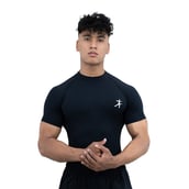 2 - Athflex Men's High-Neck Compression T-Shirt, Medium Black