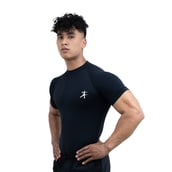 3 - Athflex Men's High-Neck Compression T-Shirt, Large Black