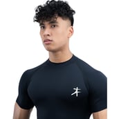 6 - Athflex Men's High-Neck Compression T-Shirt, Large Black