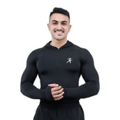 2 - Athflex Men's Performance Assassin Compression Hoodie,  Black  Large 